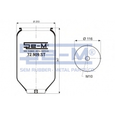 72.909.ST SEM LASTIK Кожух пневматической рессоры