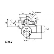 6.264.80 BEHR Термостат, охлаждающая жидкость