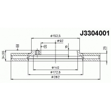 J3304001 NIPPARTS Тормозной диск