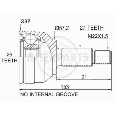 OJ-1627 InterParts Шарнирный комплект, приводной вал