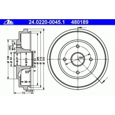 24.0220-0045.1 ATE Тормозной барабан