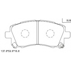 KD3780 ASIMCO Комплект тормозных колодок, дисковый тормоз