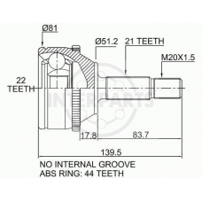 OJ-1447 InterParts Шарнирный комплект, приводной вал