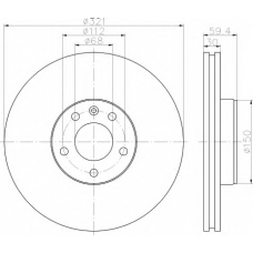 8DD 355 121-151 HELLA Тормозной диск
