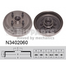 N3402060 NIPPARTS Тормозной барабан