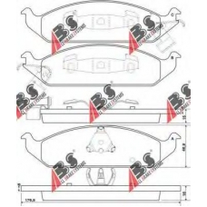 38650 ABS Комплект тормозных колодок, дисковый тормоз