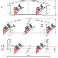 36721 ABS Комплект тормозных колодок, дисковый тормоз