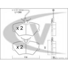 V46-0147 VEMO/VAICO Комплект тормозных колодок, дисковый тормоз