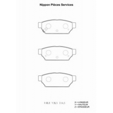 M361I08 NPS Комплект тормозных колодок, дисковый тормоз