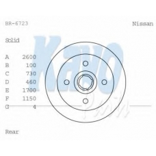 BR-6723 KAVO PARTS Тормозной диск