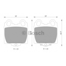 0 986 AB2 552 BOSCH Комплект тормозных колодок, дисковый тормоз