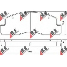 37354 ABS Комплект тормозных колодок, дисковый тормоз