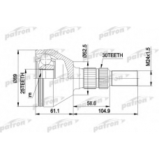 PCV1420 PATRON Шарнирный комплект, приводной вал