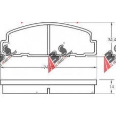 36169 ABS Комплект тормозных колодок, дисковый тормоз