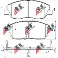 37522 ABS Комплект тормозных колодок, дисковый тормоз