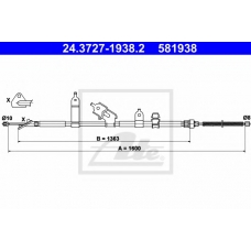24.3727-1938.2 ATE Трос, стояночная тормозная система