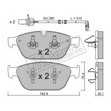 970.0W fri.tech. Комплект тормозных колодок, дисковый тормоз