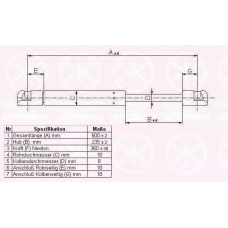 64097100 KLOKKERHOLM Газовая пружина, крышка багажник