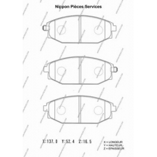 H360I03 NPS Комплект тормозных колодок, дисковый тормоз