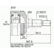 OJ-1423 InterParts Шарнирный комплект, приводной вал
