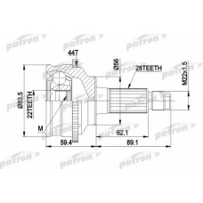 PCV3850 PATRON Шарнирный комплект, приводной вал