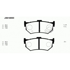 J3618000 NIPPARTS Комплект тормозных колодок, дисковый тормоз