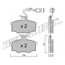 055.1 TRUSTING Комплект тормозных колодок, дисковый тормоз