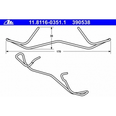 11.8116-0351.1 ATE Пружина, тормозной суппорт
