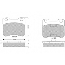 PF1196 PROCODIS FRANCE Комплект тормозных колодок, дисковый тормоз