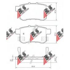 37756 ABS Комплект тормозных колодок, дисковый тормоз