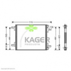 94-5208 KAGER Конденсатор, кондиционер