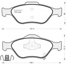 880 MGA Комплект тормозных колодок, дисковый тормоз