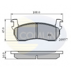 CBP0366 COMLINE Комплект тормозных колодок, дисковый тормоз