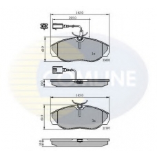 CBP11031 COMLINE Комплект тормозных колодок, дисковый тормоз