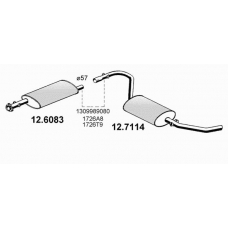 12.6083 ASSO Средний глушитель выхлопных газов