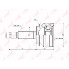 CO3640A LYNX Co-3640a шрус наружный mitsubishi outlander / airtrek (cu2w) 2wd 03-07