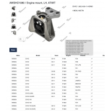 AWSHO1080 Tenacity Подушка двигателя
