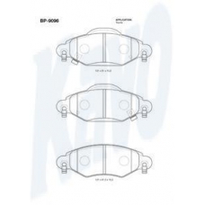 BP-9096 KAVO PARTS Комплект тормозных колодок, дисковый тормоз