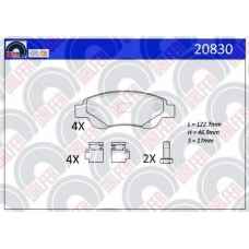 20830 GALFER Комплект тормозных колодок, дисковый тормоз