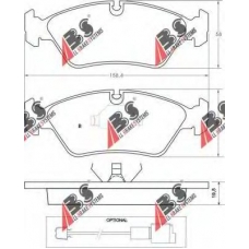 36488 ABS Комплект тормозных колодок, дисковый тормоз