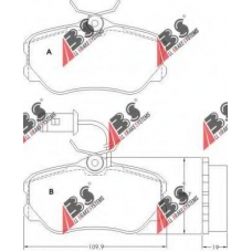 36806 ABS Комплект тормозных колодок, дисковый тормоз