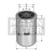 WH 1257/2 MANN-FILTER Фильтр, Гидравлическая система привода рабочего об