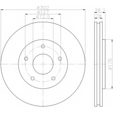 8DD 355 115-841 HELLA Тормозной диск