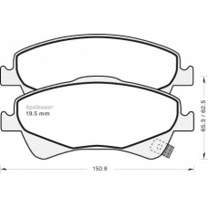 967 MGA Комплект тормозных колодок, дисковый тормоз
