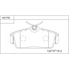 KD1750 ASIMCO Комплект тормозных колодок, дисковый тормоз