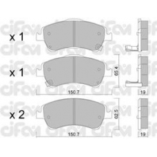 822-795-0 CIFAM Комплект тормозных колодок, дисковый тормоз