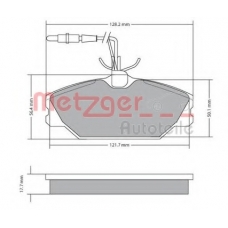 1170301 METZGER Комплект тормозных колодок, дисковый тормоз