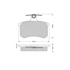 PF1062 PROCODIS FRANCE Комплект тормозных колодок, дисковый тормоз