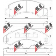 38249 ABS Комплект тормозных колодок, дисковый тормоз
