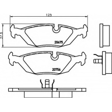 8DB 355 006-041 HELLA Комплект тормозных колодок, дисковый тормоз
